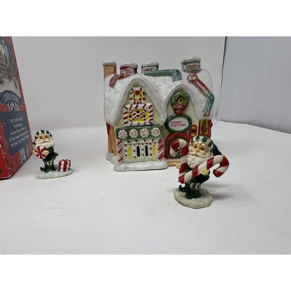 Christmas Expressions Hand Painted Ceramic Musical Village House Set Of THREE - Picture 10 of 16